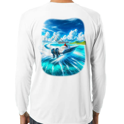 Twin 400's Boating Performance Shirt Long Sleeve in White
