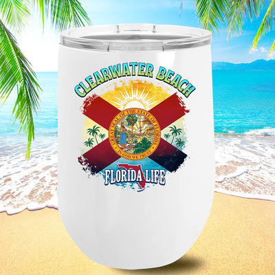 Clearwater Beach Florida State Flag 12oz Insulated Tumbler 