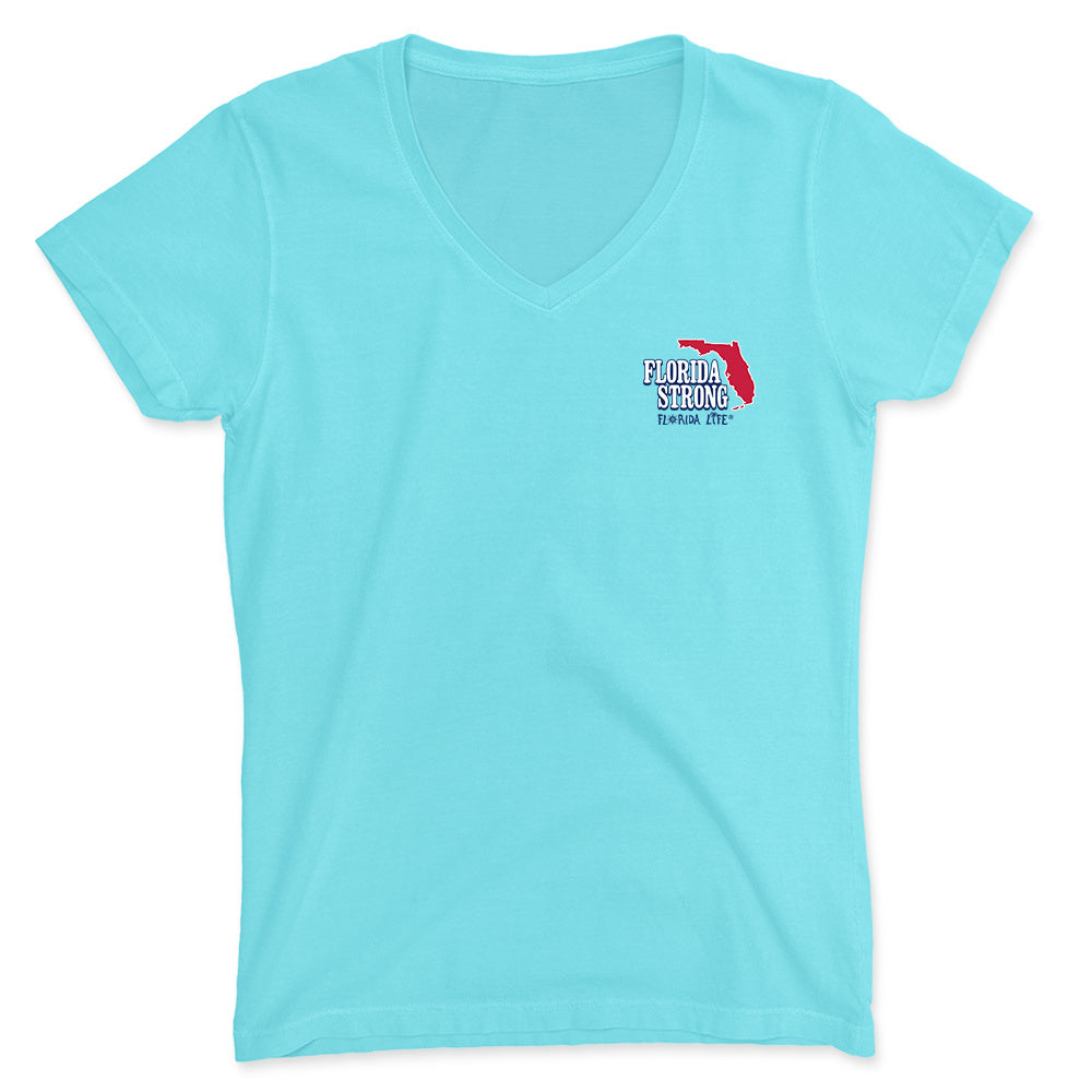 Women's Florida Strong T-Shirt Front Aqua