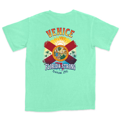 Florida Strong Venice Flag T-Shirt Island Reef Green
