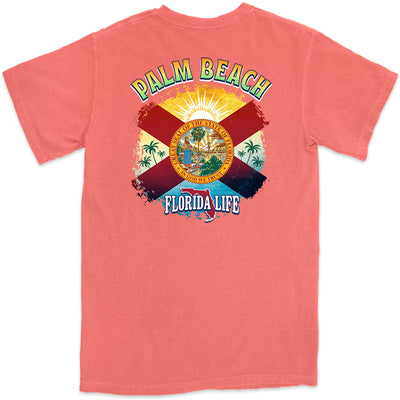Palm Beach Florida State Flag T-Shirt Coral